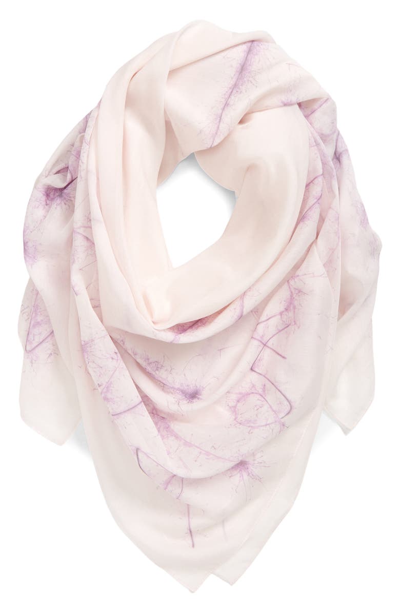 McQueen Wire Logo Cotton & Silk Scarf, Alternate, color,