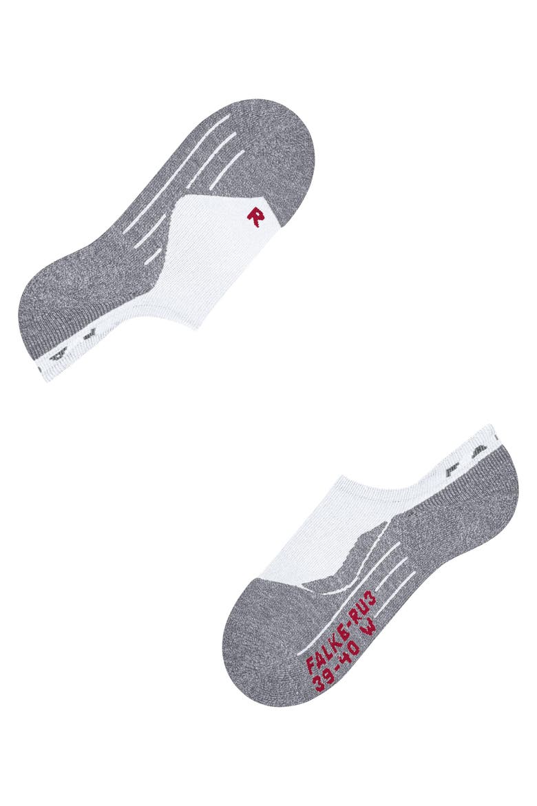 RU3 Comfort Invisible Running Socks, Alternate, color, White-Mix
