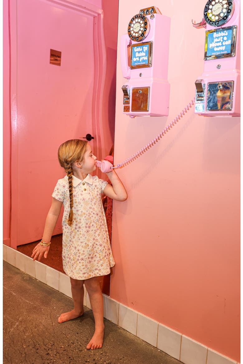 Kids' Pretty Garden Cotton Blend Shirtdress, Alternate, color, BEIGE