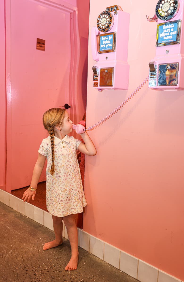 Manière Kids' Pretty Garden Cotton Blend Shirtdress, Alternate, color, Beige