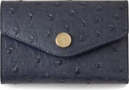 Mulberry Folded Multi-Card Ostrich Embossed Leather Wallet