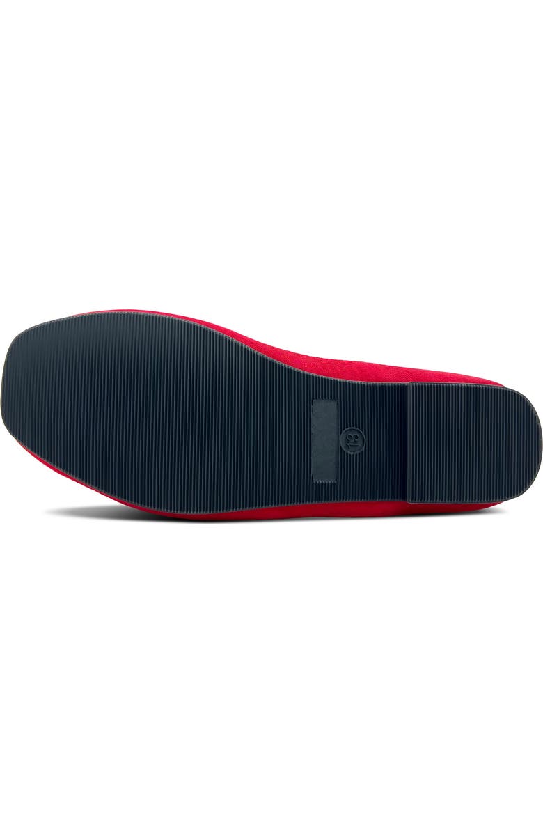 Yosi Samra Kids' Miss Emory Satin Mary Jane Flat, Alternate, color, Red Satin / Velvet Bow