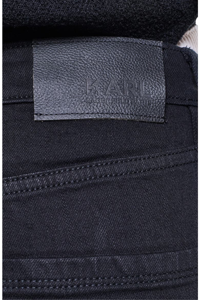 Grommet Detail Barrel Leg Jeans, Alternate, color, BLACK
