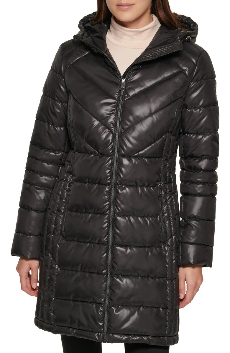 Kenneth Cole New York New York Hooded Puffer Coat, Main, color, 