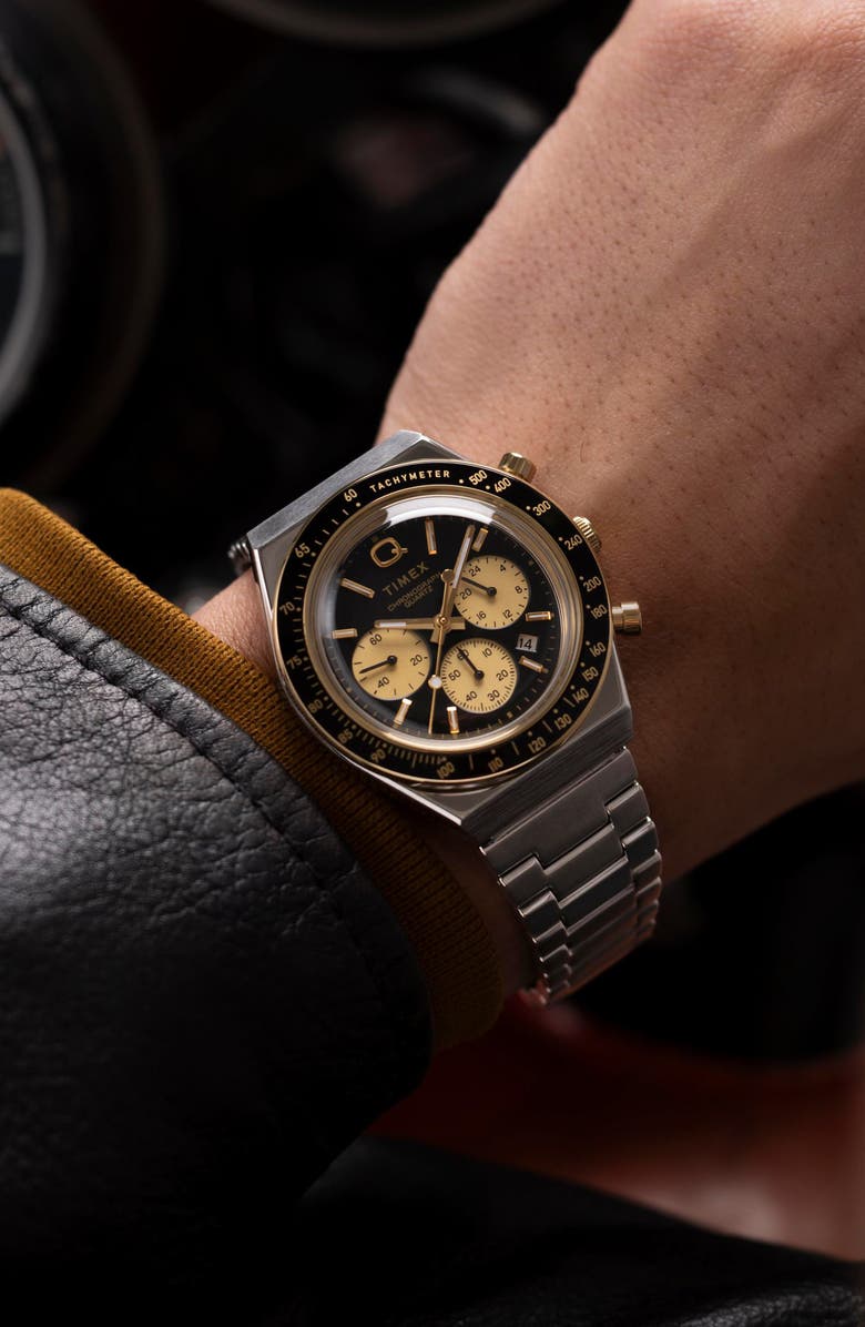 Timex<sup>®</sup> Q Chronograph Bracelet Watch, 40mm, Alternate, color, Two-Tone