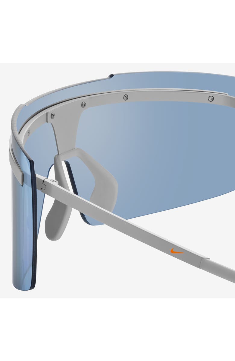 Nike Echo Shield 67mm Sunglasses, Alternate, color, Mat Football Grey / Silver Mir