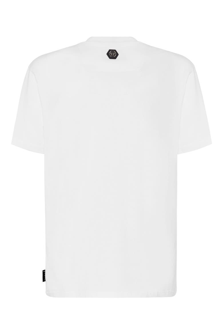 T-Shirt Round Neck Skull And Plein Unisex, Alternate, color, white