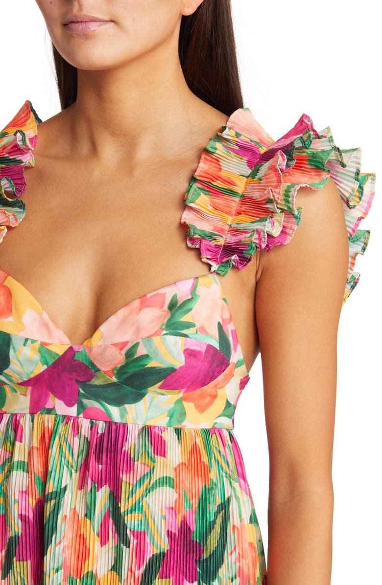 Saylor Mauve Floral Tiered Maxi Dress, Alternate, color,