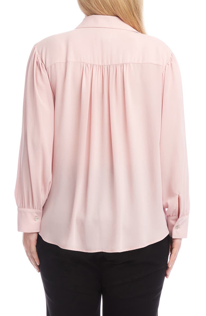 Karen Kane Drapey Crepe Button-Up Shirt, Alternate, color,