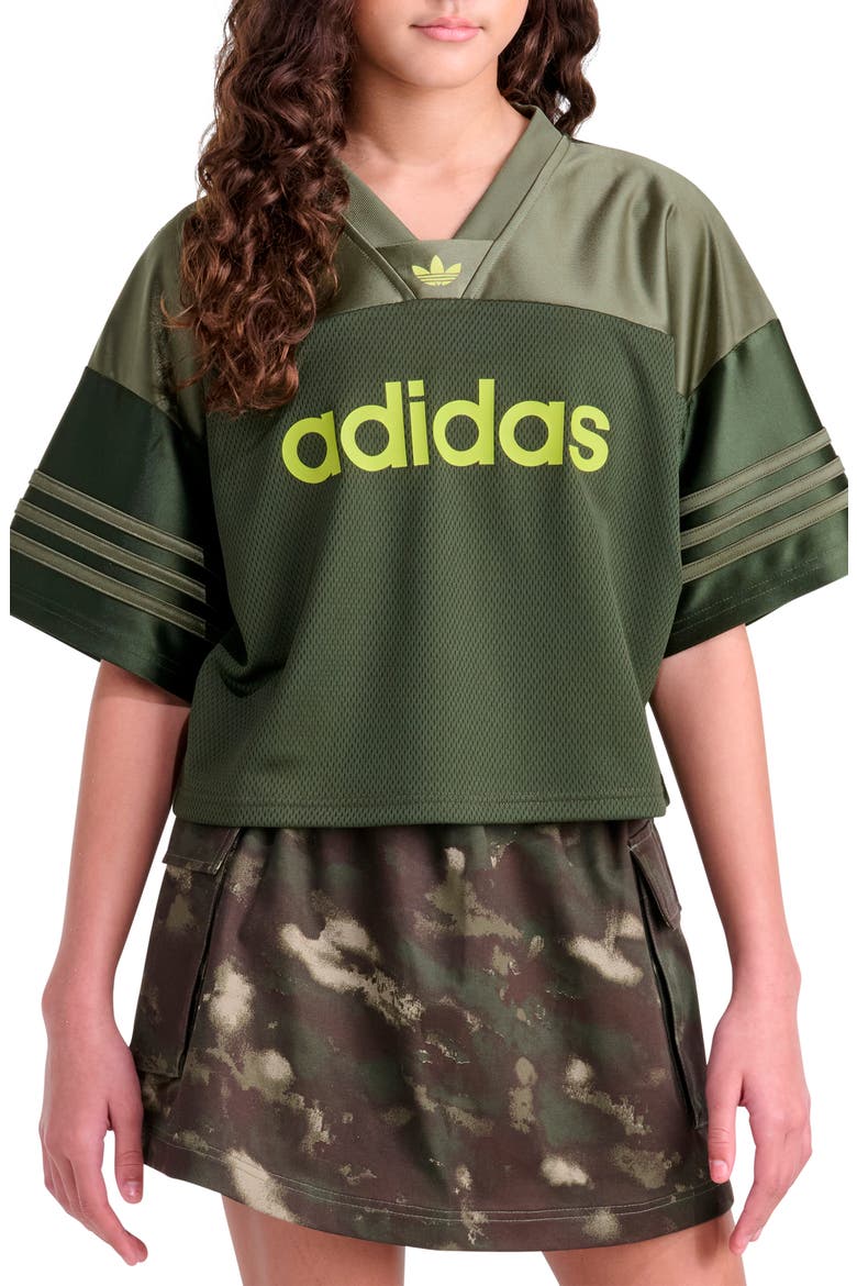 Kids' 3-Stripes Jersey, Alternate, color, DARK OLIVE