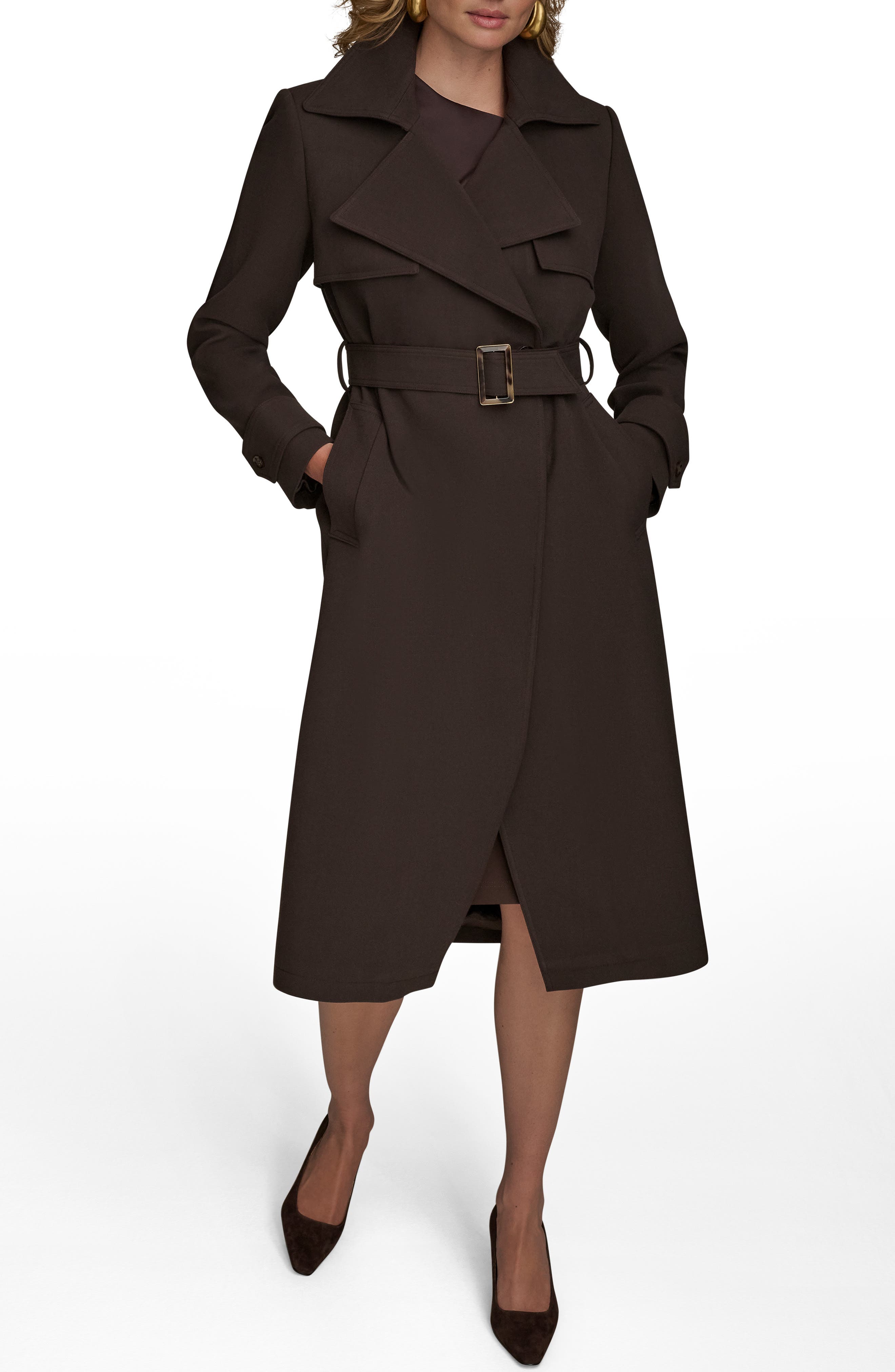 Belted Long Raincoat - image 3