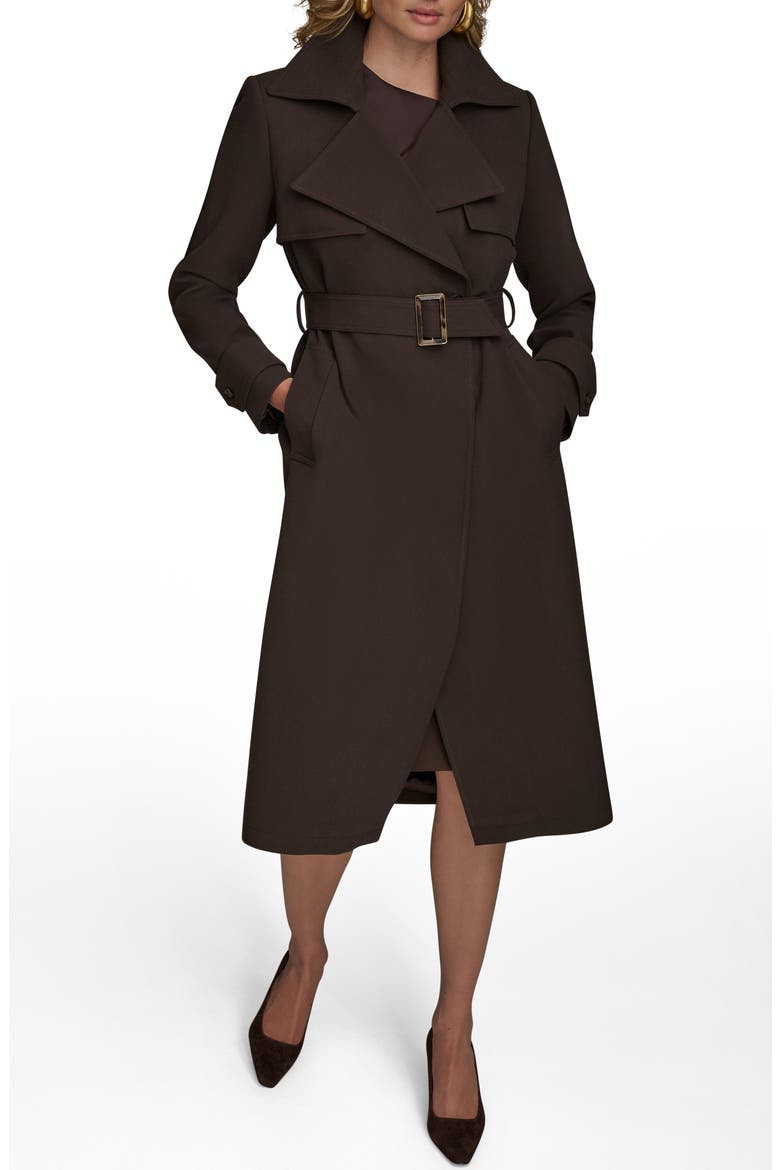 Belted Long Raincoat, Main, color, CHOCOLATE