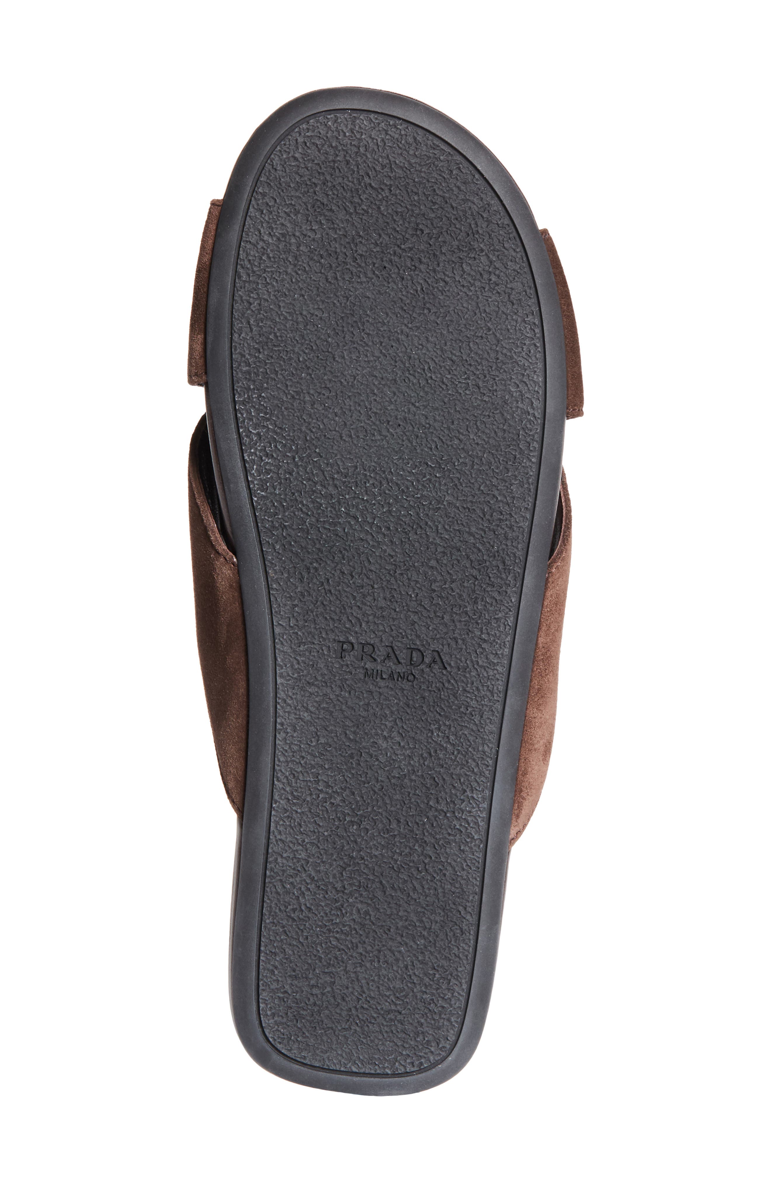 Prada Crisscross Slide Sandal, Alternate, color, Moro