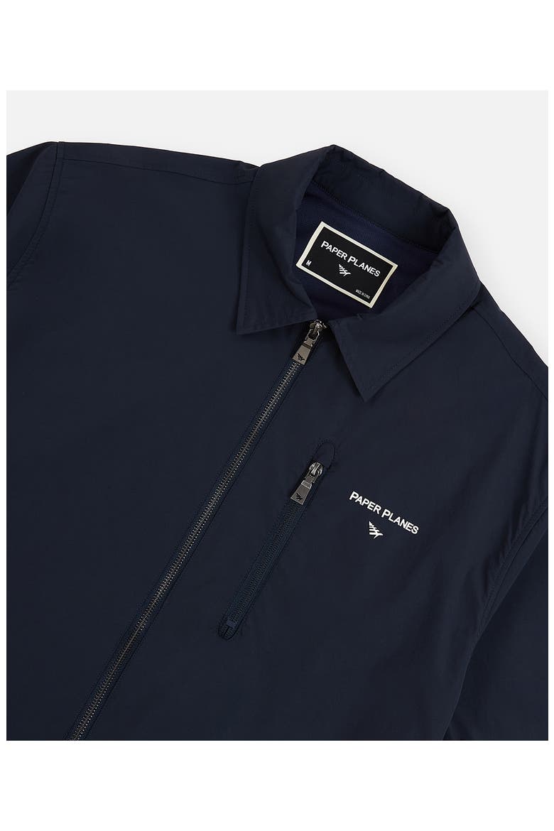 Planes Short Sleeve Zip-Up Shirt, Alternate, color, NAVY