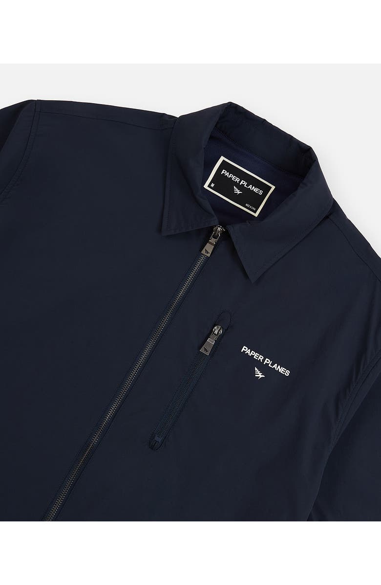PAPER PLANES Planes Short Sleeve Zip-Up Shirt, Alternate, color, Navy