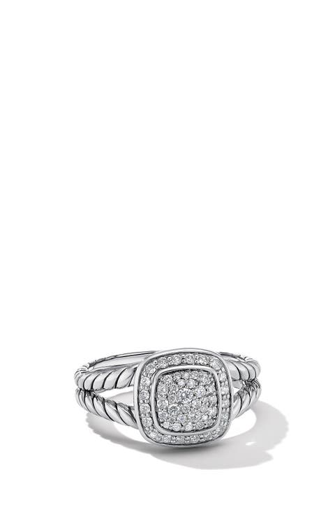 Petite Albion® Diamond Halo Cushion Ring