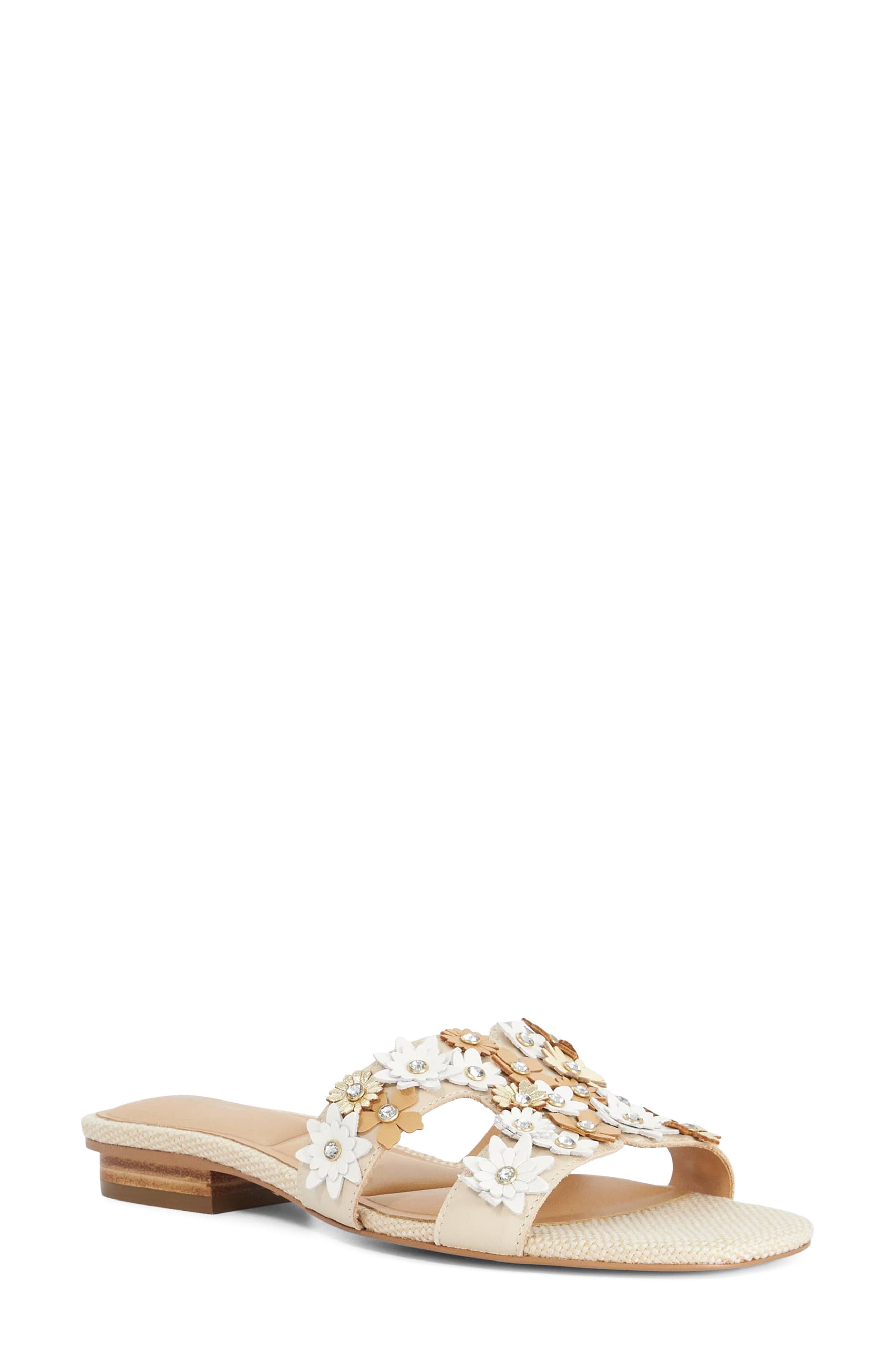 Dune London Loupes Slide Sandal, Main, color, Ecru