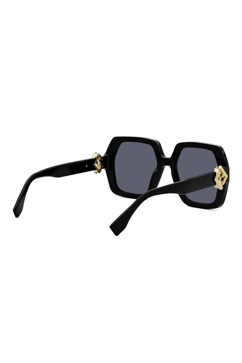 'Fendi Diamonds 51mm Square Sunglasses, Alternate, color, PNKO/SMKG