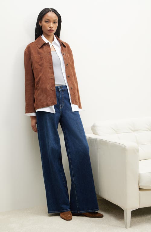 Nordstrom Suede Shirt Jacket In Brown