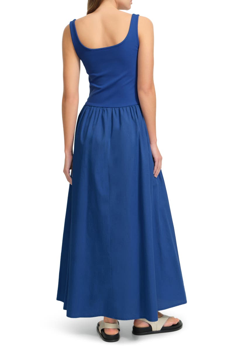Marcella Clara Mixed Media Ponte & Cotton A-Line Dress, Alternate, color, Cobalt