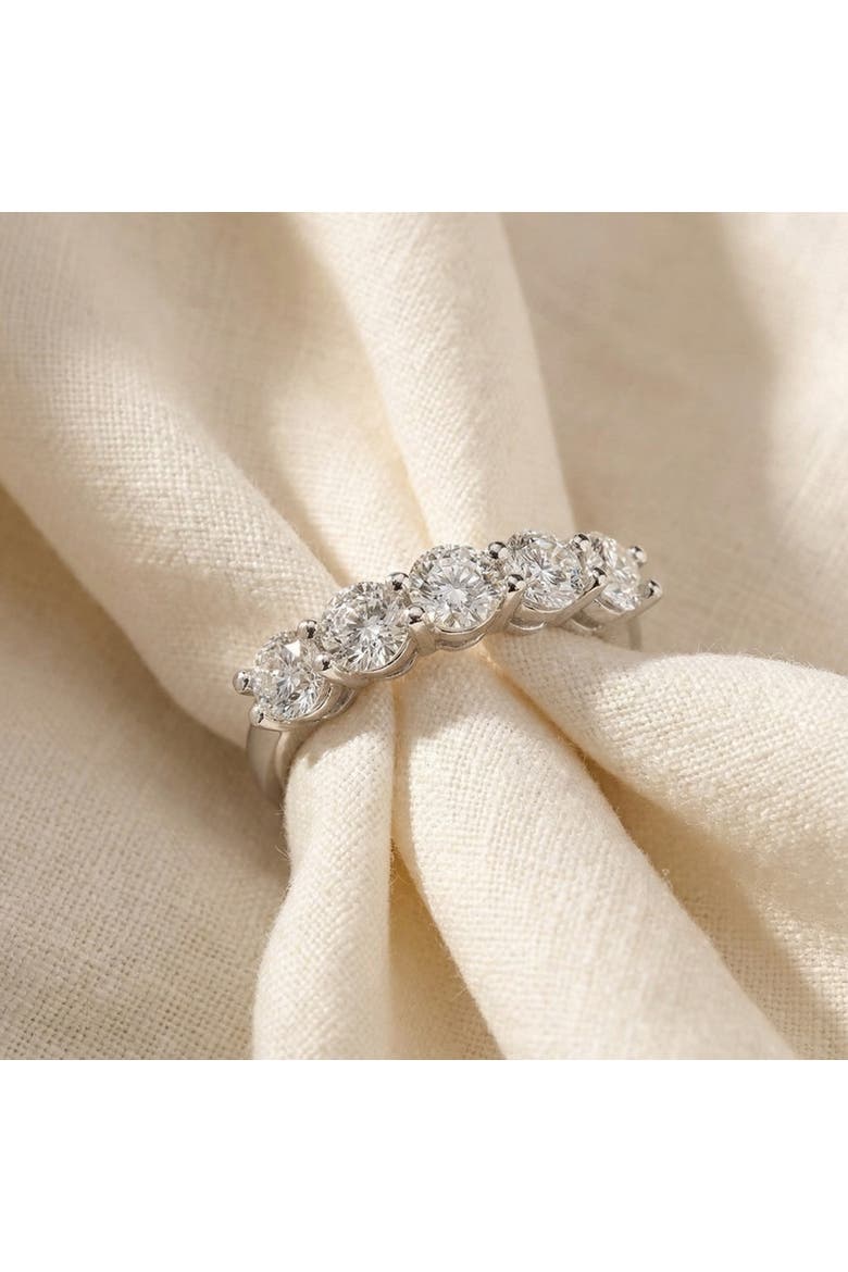 2 Carat 5-Stone Round Lab Grown Diamond Ring 14K Gold, Alternate, color, 14k White Gold