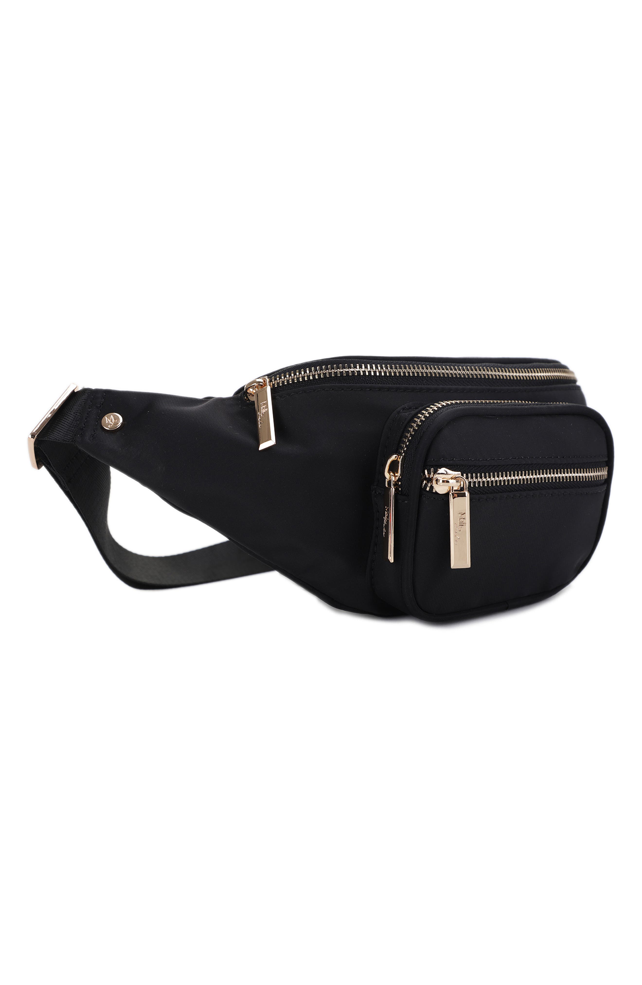 Mali + Lili Mila Nylon Belt Bag, Alternate, color, Black