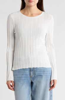 1.STATE Pointelle Knit Flare Sleeve Sweater
