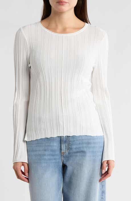 1.STATE Pointelle Knit Flare Sleeve Sweater