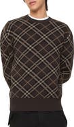 Burberry Check Wool Cashmere Blend Sweater