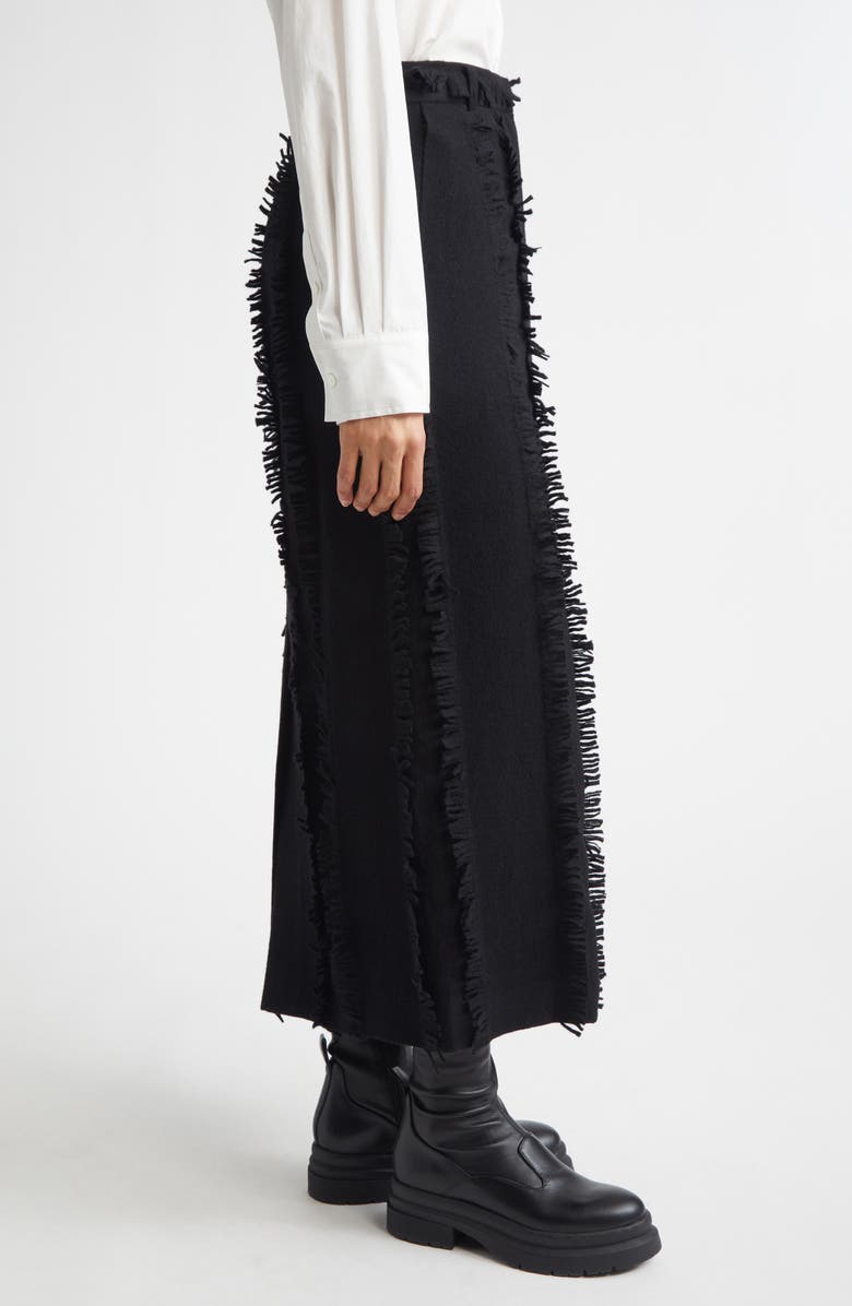 EENK Fringe Wool Skirt, Alternate, color, Black Wool