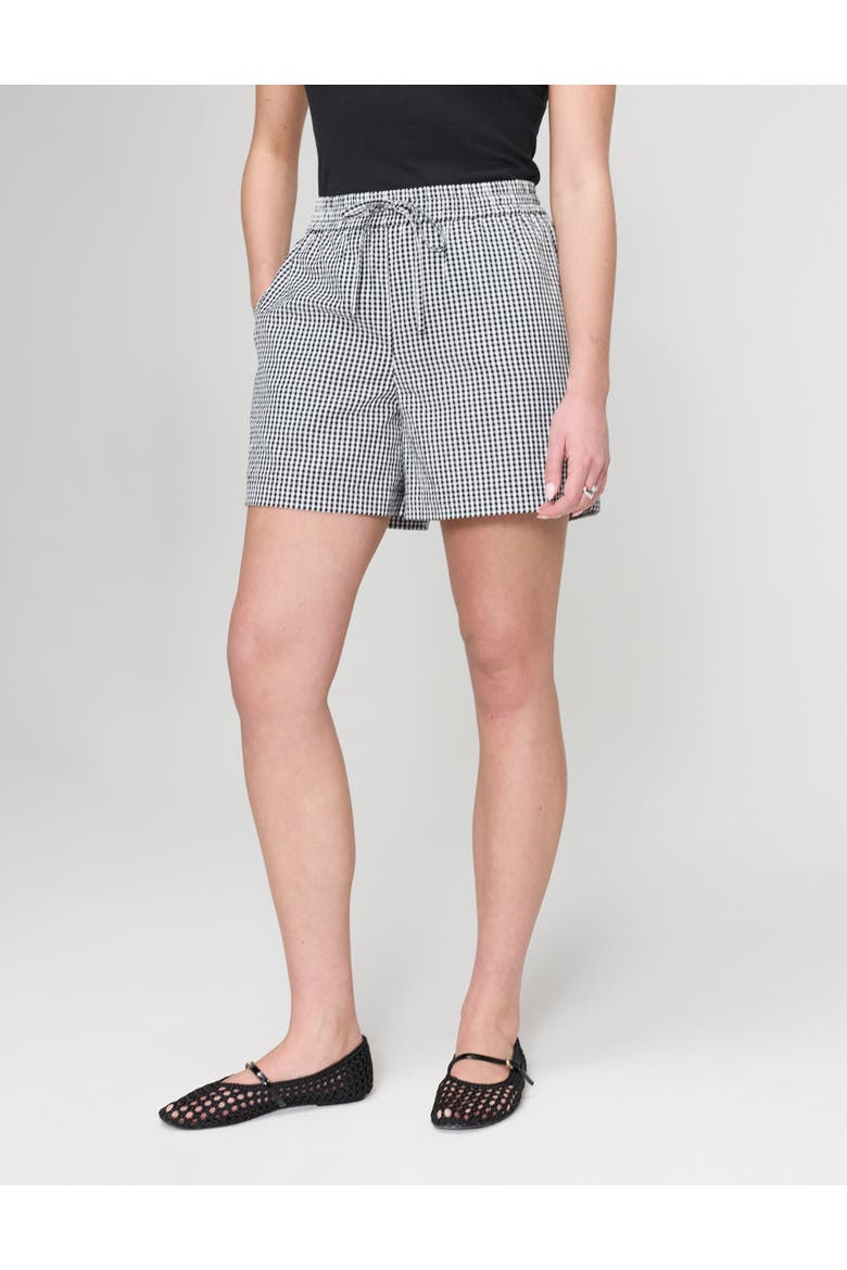 Sunny Cotton Gingham Shorts, Main, color, Black Gingham Check