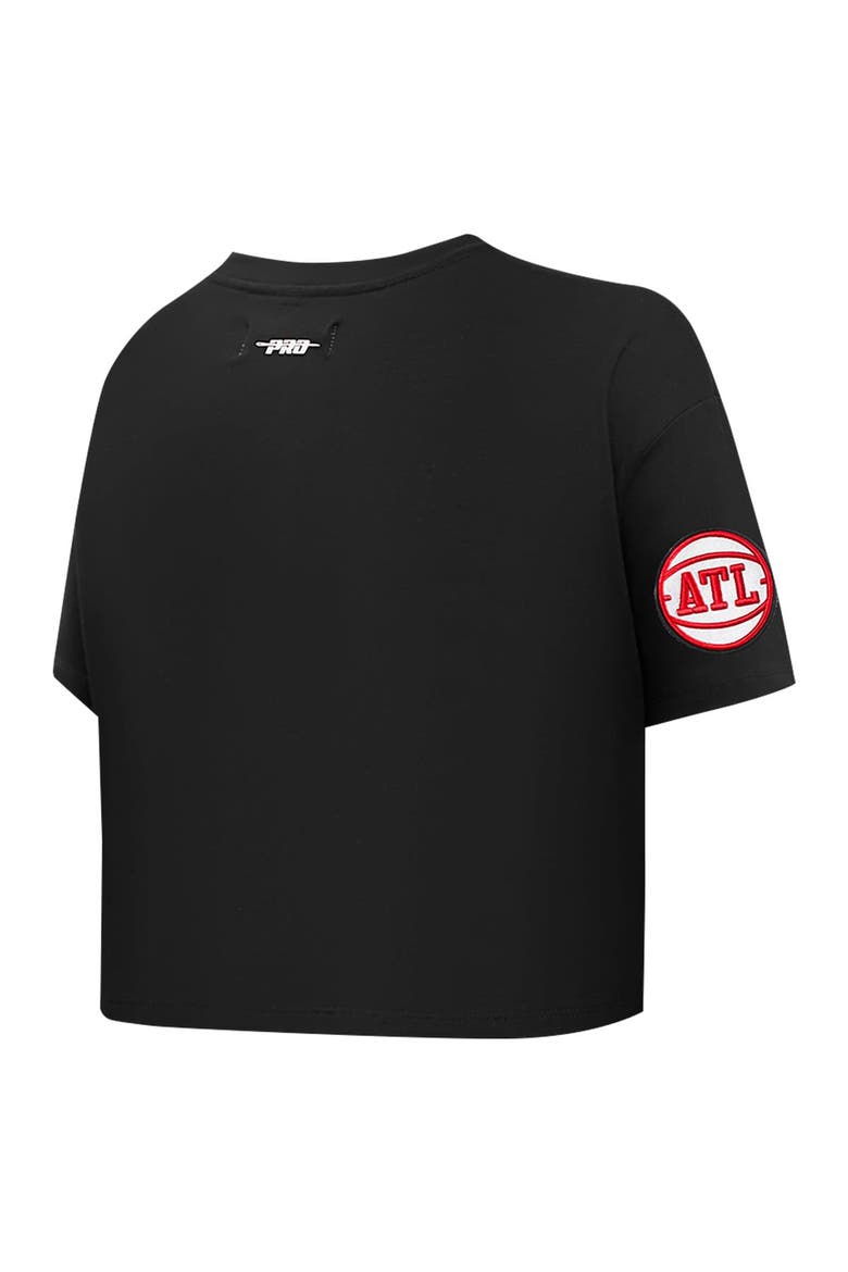 Women's Pro Standard Black Atlanta Hawks Jewels Boxy Cropped T-Shirt, Alternate, color, Black