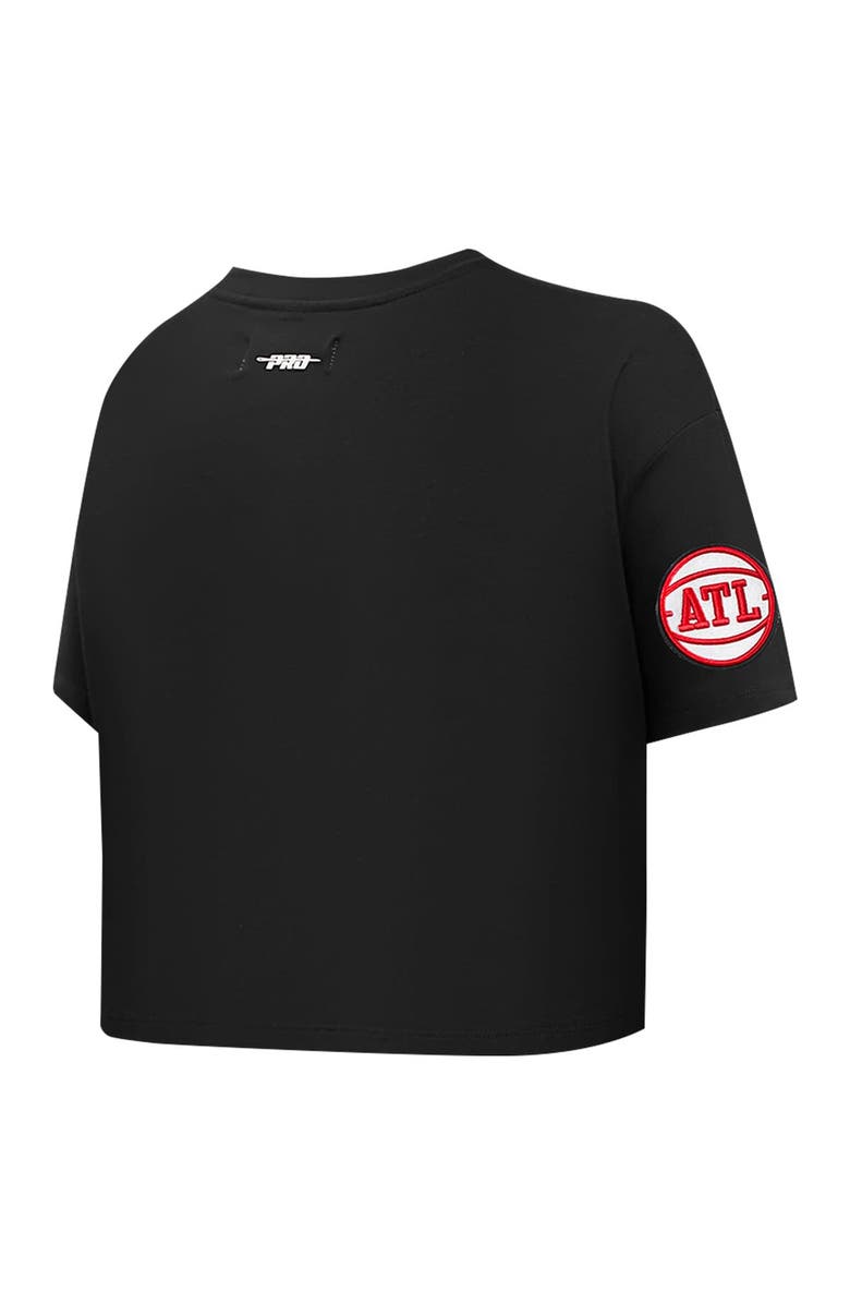 PRO STANDARD Women's Pro Standard Black Atlanta Hawks Jewels Boxy Cropped T-Shirt, Alternate, color, Black