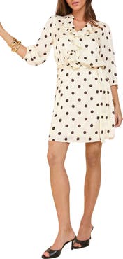 Friends Like These Polka Dot Ruffle Tie Belt Minidress