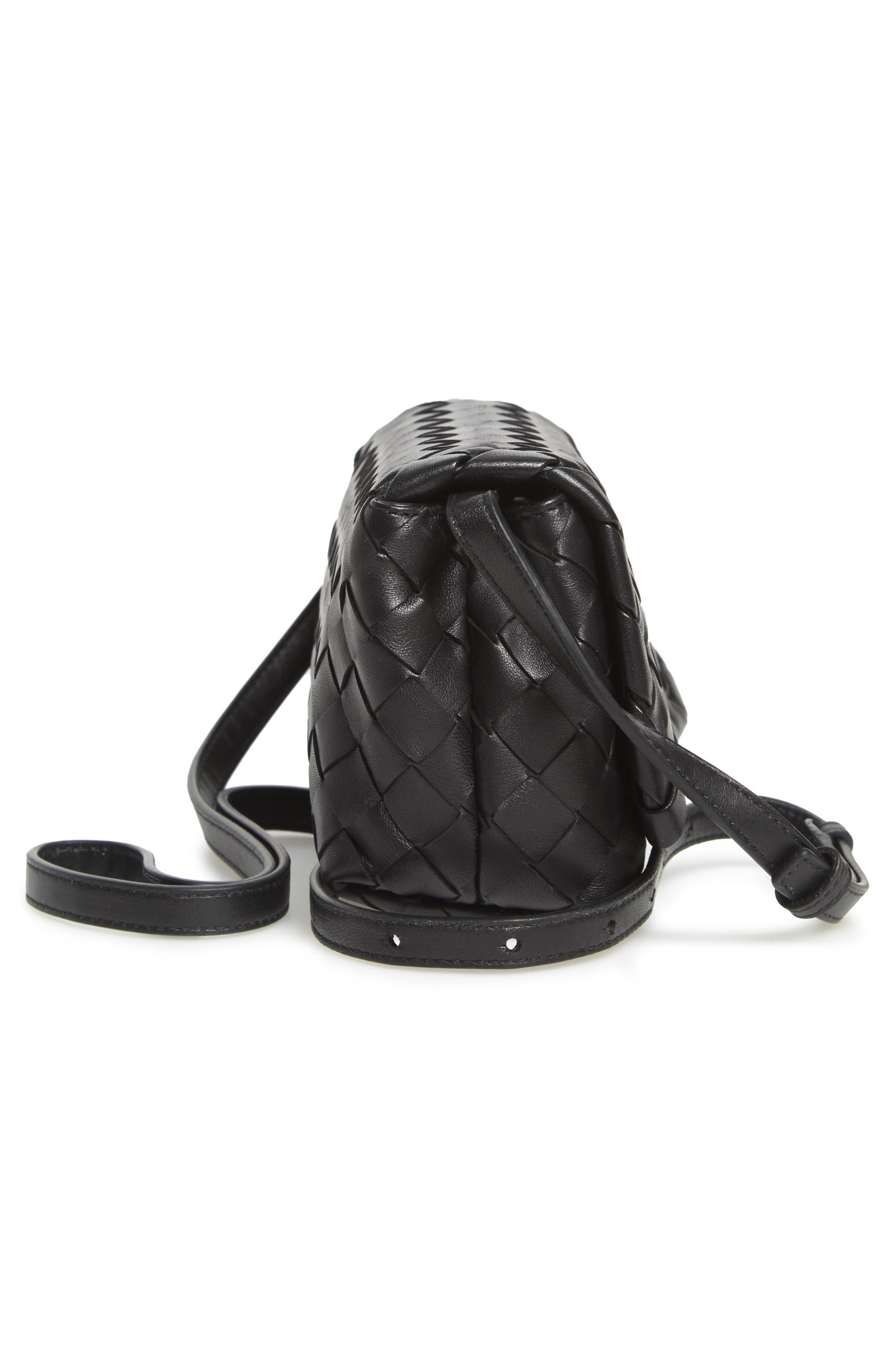 Bottega Veneta Mini Intrecciato Leather Crossbody Flap Bag, Alternate, color, 