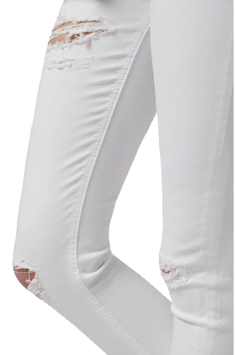 'Jamie - Super Ripped' High Waist Skinny Jeans, Alternate, color, WHITE