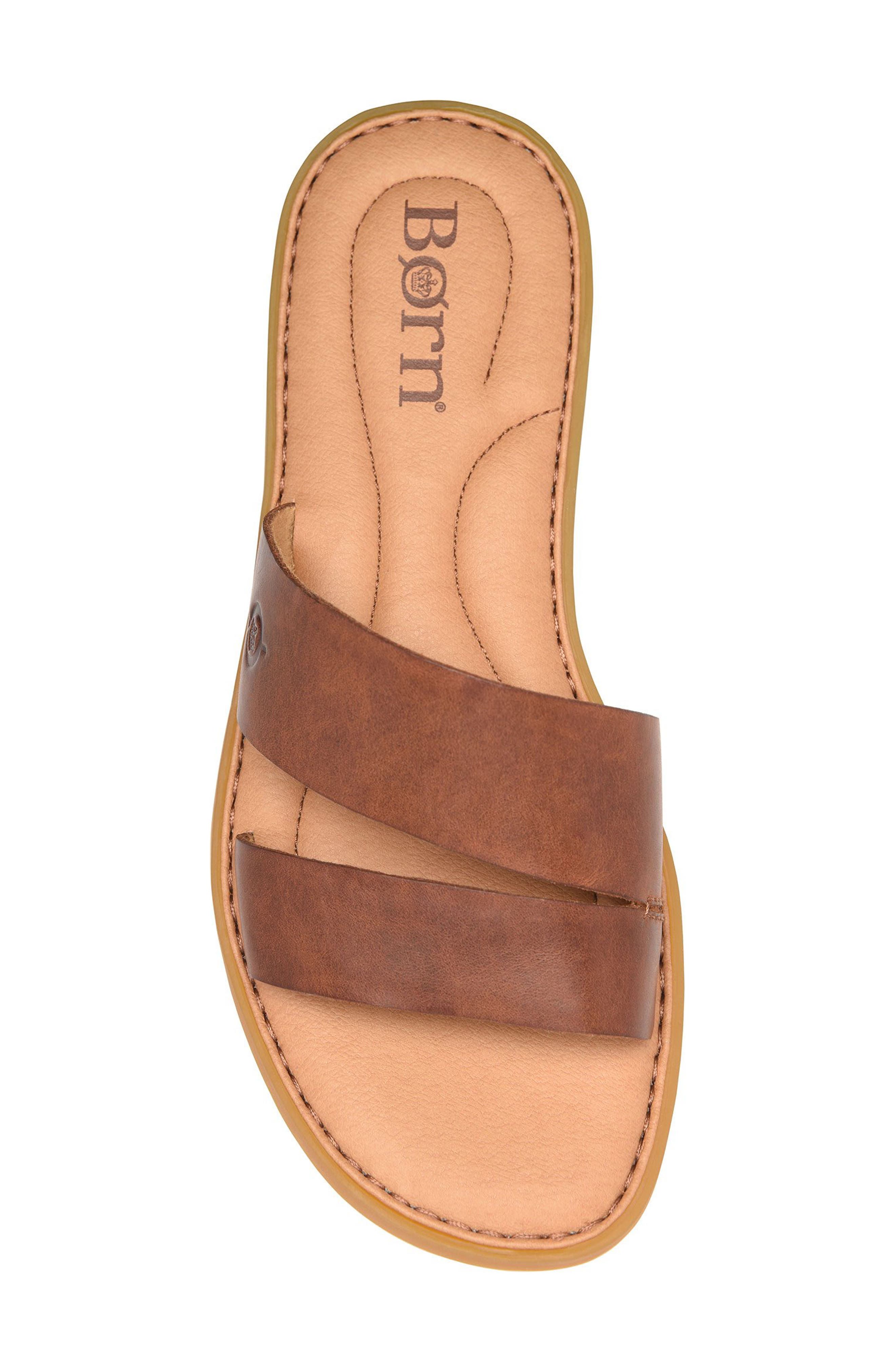 Børn Mahal Slide Sandal, Alternate, color, Brown Leather