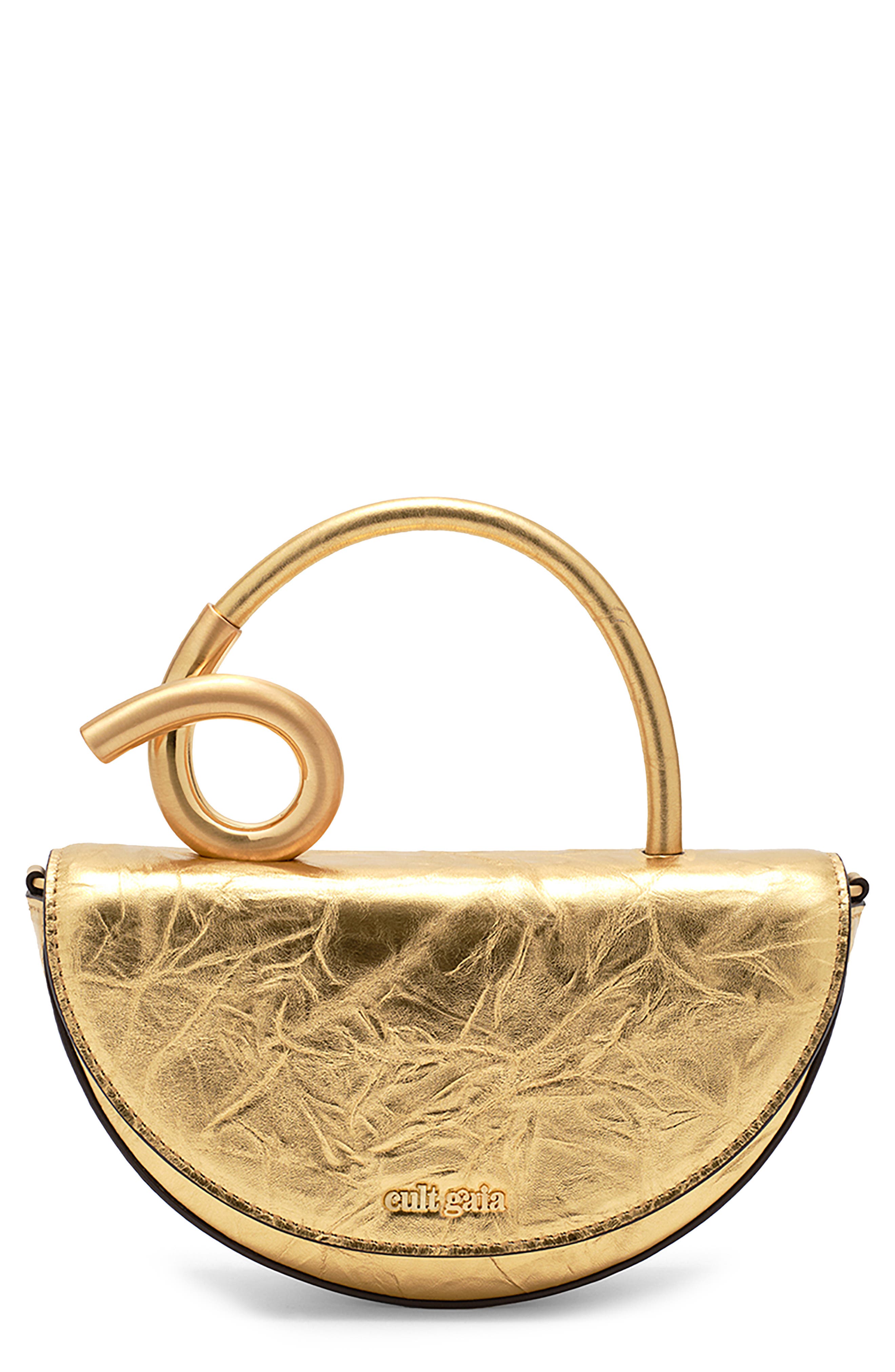 Cult Gaia Nano Azariah Metallic Leather Top Handle Bag, Main, color, 
