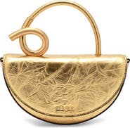 Cult Gaia Nano Azariah Metallic Leather Top Handle Bag