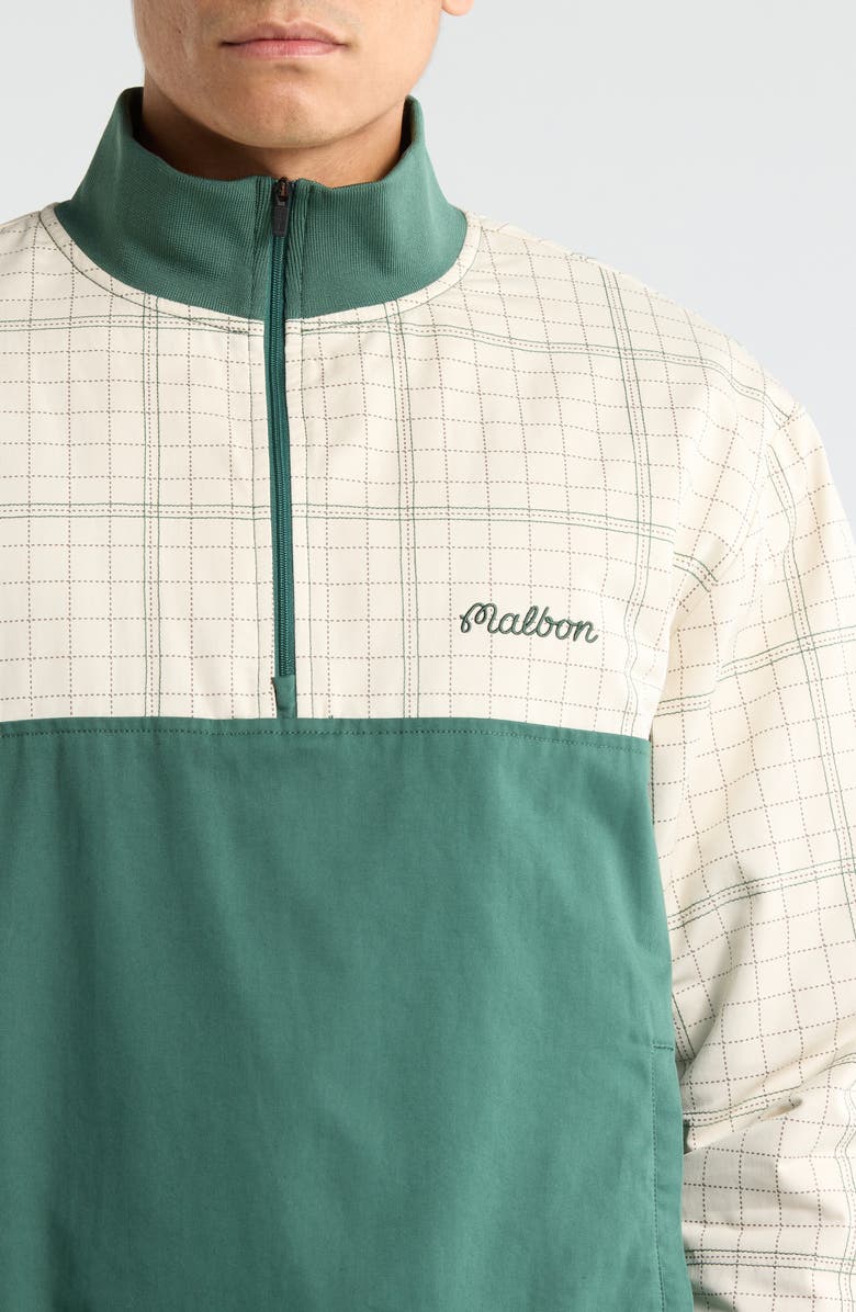 Malbon Golf Spruce Half Zip Golf Pullover, Alternate, color, Hunter Green / Ivory