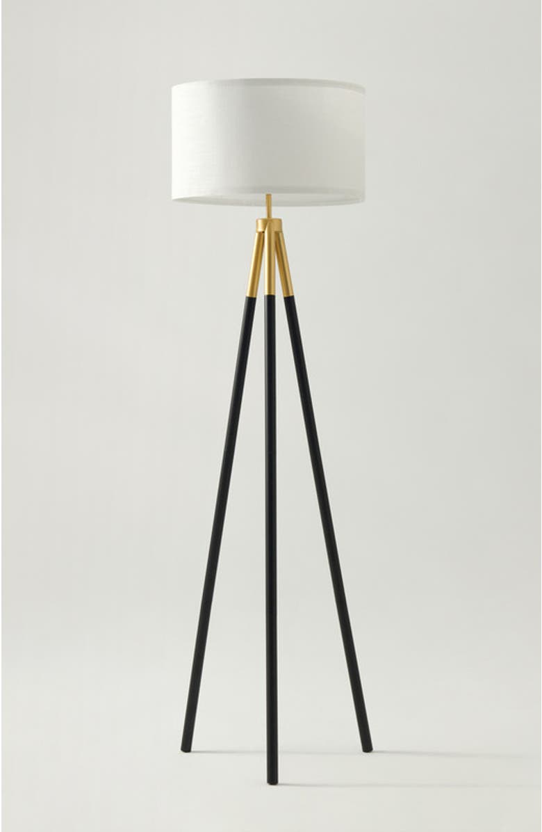 Brightech Levi 61" Modern LED Floor Lamp with Gold Accent, Bulb Included, Main, color, Classic Black