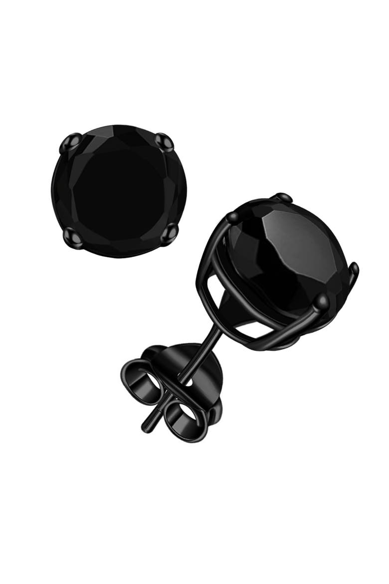 Sterling Silver Black Rhodium Plated Super Large Studs, Main, color, Black