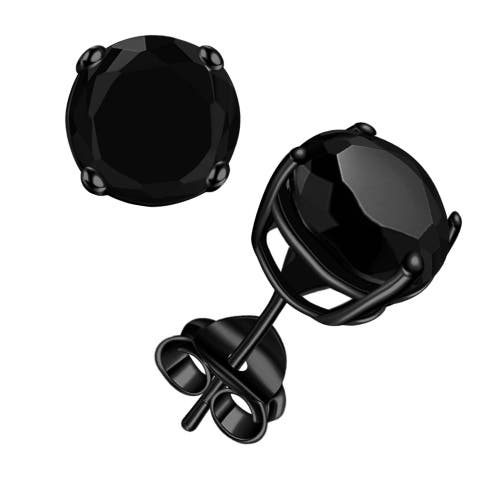 Donatello Gian Sterling Silver Black Rhodium Plated Super Large Studs In Black