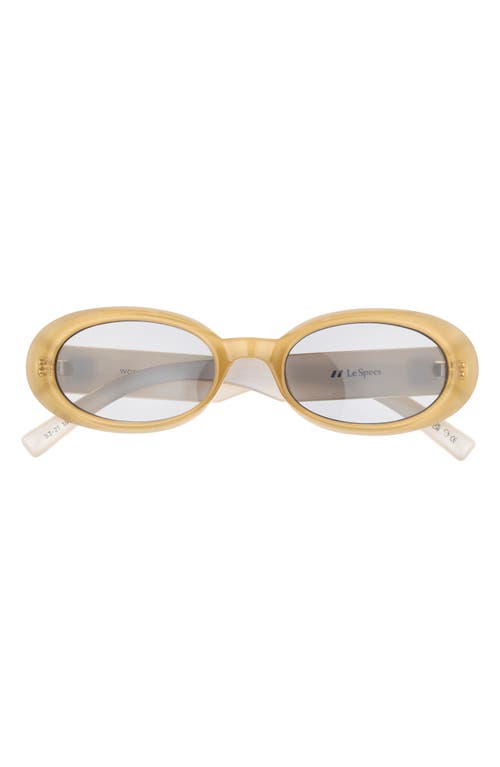 Le Specs Work It 53mm Oval Sunglasses In Yellow