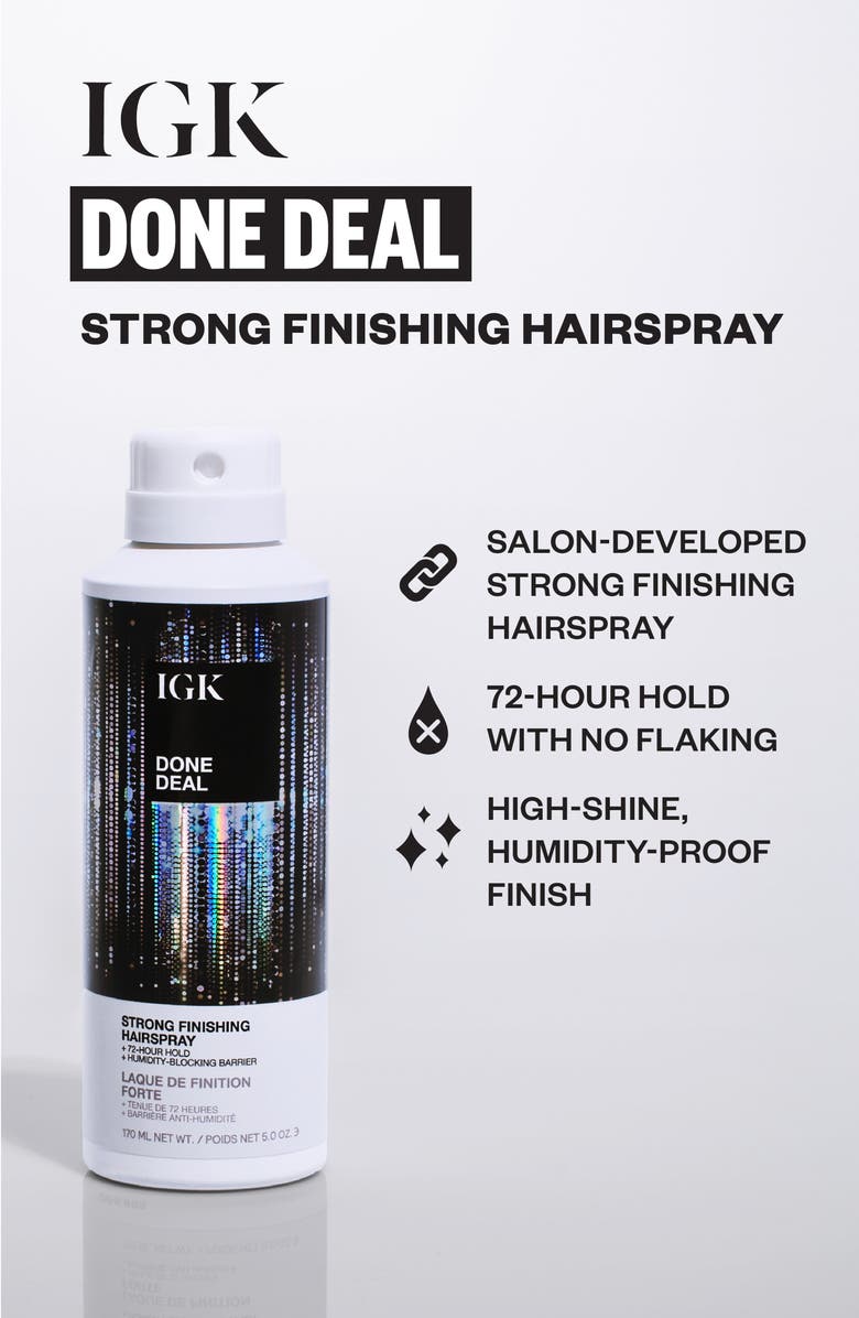 IGK Done Deal Strong Hold Hairspray, Alternate, color, 