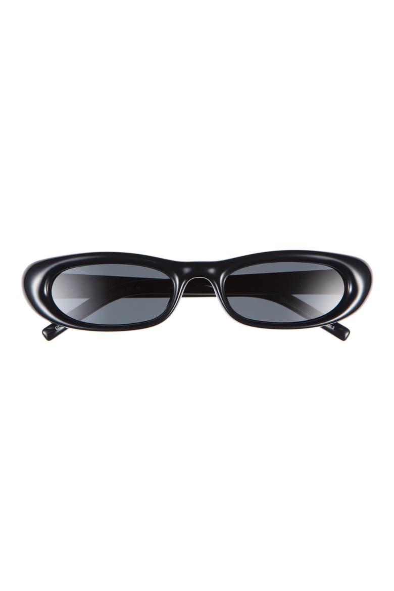 SL 557 Shade Plump 53mm Oval Sunglasses, Main, color, BLACK