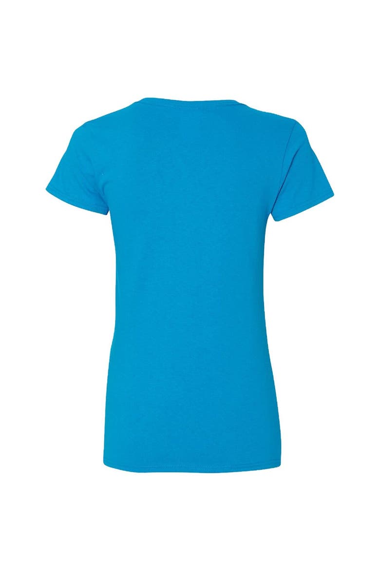 Women's Checkered Flag Light Blue NASCAR 75th Anniversary V-Neck T-Shirt, Alternate, color, Light Blue