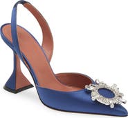 Amina Muaddi Begum Crystal Pointed Toe Slingback Pump