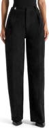 Manière De Voir Solene Suede Wide Leg Pleated Trousers