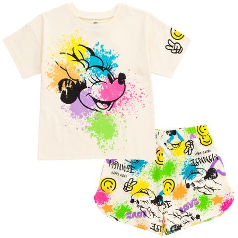Paint Splatter Short Sleeve Tee and French Terry Shorts Outfit